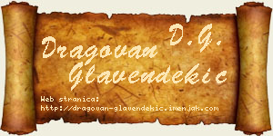 Dragovan Glavendekić vizit kartica